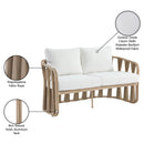  Meridian San Pietro 60.5" Cream Water Resilient Fabric Upholstered Outdoor Patio Loveseat IMAGE 9