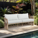  Meridian San Pietro 90.5" Cream Water Resilient Fabric Upholstered Outdoor Patio Sofa IMAGE 2