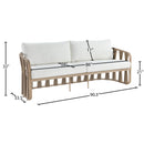  Meridian San Pietro 90.5" Cream Water Resilient Fabric Upholstered Outdoor Patio Sofa IMAGE 8