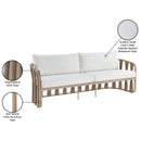  Meridian San Pietro 90.5" Cream Water Resilient Fabric Upholstered Outdoor Patio Sofa IMAGE 9