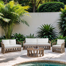  Meridian San Pietro Natural Aluminum Outdoor Patio Coffee Table IMAGE 2