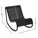  Meridian Antigua Black Wicker Outdoor Patio Rocking Chair IMAGE 10
