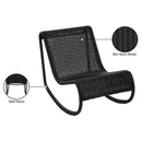  Meridian Antigua Black Wicker Outdoor Patio Rocking Chair IMAGE 11