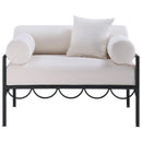  Meridian Portofino Cream Resilient Water Repellent Fabric Upholstered Outdoor Patio Chair IMAGE 3