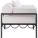  Meridian Portofino Cream Resilient Water Repellent Fabric Upholstered Outdoor Patio Chair IMAGE 4