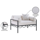  Meridian Portofino Cream Resilient Water Repellent Fabric Upholstered Outdoor Patio Chair IMAGE 8
