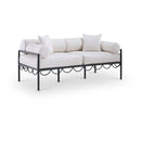  Meridian Portofino 69.75" Cream Resilient Water Repellent Fabric Upholstered Outdoor Patio Loveseat IMAGE 1