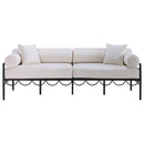  Meridian Portofino 85.75" Cream Resilient Water Repellent Fabric Upholstered Outdoor Patio Sofa IMAGE 3