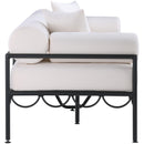  Meridian Portofino 85.75" Cream Resilient Water Repellent Fabric Upholstered Outdoor Patio Sofa IMAGE 4
