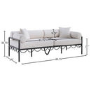  Meridian Portofino 85.75" Cream Resilient Water Repellent Fabric Upholstered Outdoor Patio Sofa IMAGE 7