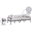  Meridian Portofino 85.75" Cream Resilient Water Repellent Fabric Upholstered Outdoor Patio Sofa IMAGE 8