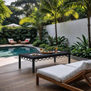  Meridian Portofino Black Aluminum Outdoor Patio Coffee Table IMAGE 2
