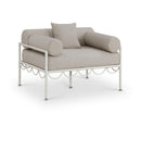  Meridian Portofino Beige Resilient Water Repellent Fabric Upholstered Outdoor Patio Chair IMAGE 1