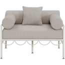  Meridian Portofino Beige Resilient Water Repellent Fabric Upholstered Outdoor Patio Chair IMAGE 3