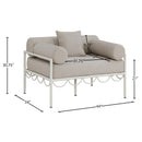  Meridian Portofino Beige Resilient Water Repellent Fabric Upholstered Outdoor Patio Chair IMAGE 7