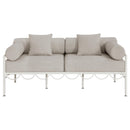  Meridian Portofino 69.75" Beige Resilient Water Repellent Fabric Upholstered Outdoor Patio Loveseat IMAGE 3