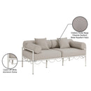  Meridian Portofino 69.75" Beige Resilient Water Repellent Fabric Upholstered Outdoor Patio Loveseat IMAGE 8
