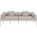  Meridian Portofino 85.75" Beige Resilient Water Repellent Fabric Upholstered Outdoor Patio Sofa IMAGE 3