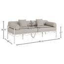 Meridian Portofino 85.75" Beige Resilient Water Repellent Fabric Upholstered Outdoor Patio Sofa IMAGE 7