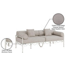  Meridian Portofino 85.75" Beige Resilient Water Repellent Fabric Upholstered Outdoor Patio Sofa IMAGE 8