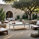  Meridian Portofino White Aluminum Outdoor Patio Coffee Table IMAGE 2