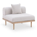  Meridian Laguna Beige Resilient Water Resistant Fabric Upholstered Outdoor Patio Modular Armless Chair IMAGE 1