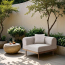  Meridian Laguna Beige Resilient Water Resistant Fabric Upholstered Outdoor Patio Modular Corner Chair IMAGE 2