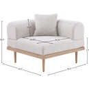  Meridian Laguna Beige Resilient Water Resistant Fabric Upholstered Outdoor Patio Modular Corner Chair IMAGE 5