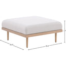  Meridian Laguna Beige Resilient Water Resistant Fabric Upholstered Outdoor Patio Modular Ottoman IMAGE 3