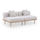  Meridian Laguna 71" Beige Resilient Water Resistant Fabric Upholstered 2 pc Outdoor Patio Modular Loveseat IMAGE 1