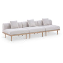  Meridian Laguna 106.5" Beige Resilient Water Resistant Fabric Upholstered 3 pc Outdoor Patio Modular Sofa IMAGE 1