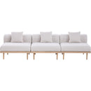  Meridian Laguna 106.5" Beige Resilient Water Resistant Fabric Upholstered 3 pc Outdoor Patio Modular Sofa IMAGE 3