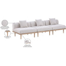  Meridian Laguna 106.5" Beige Resilient Water Resistant Fabric Upholstered 3 pc Outdoor Patio Modular Sofa IMAGE 7