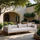  Meridian Laguna 106.5" Beige Resilient Water Resistant Fabric Upholstered 3 pc Outdoor Patio Modular Sofa IMAGE 2