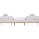  Meridian Laguna 106.5" Beige Resilient Water Resistant Fabric Upholstered 3 pc Outdoor Patio Modular Sofa IMAGE 4