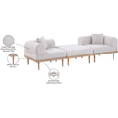  Meridian Laguna 106.5" Beige Resilient Water Resistant Fabric Upholstered 3 pc Outdoor Patio Modular Sofa IMAGE 6