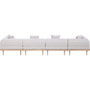 Meridian Laguna 142" Beige Resilient Water Resistant Fabric Upholstered 4 pc Outdoor Patio Modular Sofa IMAGE 4