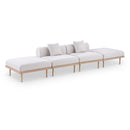  Meridian Laguna 142" Beige Resilient Water Resistant Fabric Upholstered 4 pc Outdoor Patio Modular Sofa IMAGE 1