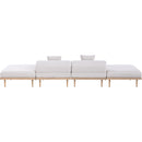  Meridian Laguna 142" Beige Resilient Water Resistant Fabric Upholstered 4 pc Outdoor Patio Modular Sofa IMAGE 4