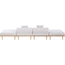  Meridian Laguna 142" Beige Resilient Water Resistant Fabric Upholstered 4 pc Outdoor Patio Modular Sofa IMAGE 4