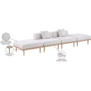  Meridian Laguna 142" Beige Resilient Water Resistant Fabric Upholstered 4 pc Outdoor Patio Modular Sofa IMAGE 6