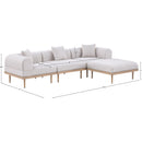  Meridian Laguna 106.5" Beige Resilient Water Resistant Fabric Upholstered 4 pc Outdoor Patio Modular Sectional IMAGE 5