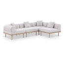  Meridian Laguna 106.5" Beige Resilient Water Resistant Fabric Upholstered 4 pc Outdoor Patio Modular Sectional IMAGE 1