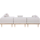  Meridian Laguna 106.5" Beige Resilient Water Resistant Fabric Upholstered 4 pc Outdoor Patio Modular Sectional IMAGE 4
