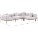  Meridian Laguna 106.5" Beige Resilient Water Resistant Fabric Upholstered 4 pc Outdoor Patio Modular Sectional IMAGE 5