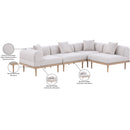  Meridian Laguna 106.5" Beige Resilient Water Resistant Fabric Upholstered 4 pc Outdoor Patio Modular Sectional IMAGE 6