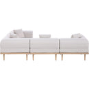  Meridian Laguna 106.5" Beige Resilient Water Resistant Fabric Upholstered 4 pc Outdoor Patio Modular Sectional IMAGE 4