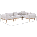  Meridian Laguna 106.5" Beige Resilient Water Resistant Fabric Upholstered 4 pc Outdoor Patio Modular Sectional IMAGE 5