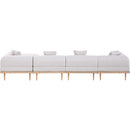  Meridian Laguna 142" Beige Resilient Water Resistant Fabric Upholstered 5 pc Outdoor Patio Modular Sectional IMAGE 4