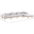  Meridian Laguna 142" Beige Resilient Water Resistant Fabric Upholstered 5 pc Outdoor Patio Modular Sectional IMAGE 5